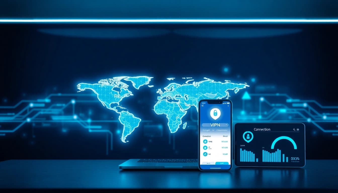快连下载：直观的 VPN 应用界面，展示全球连接性与强大安全性。