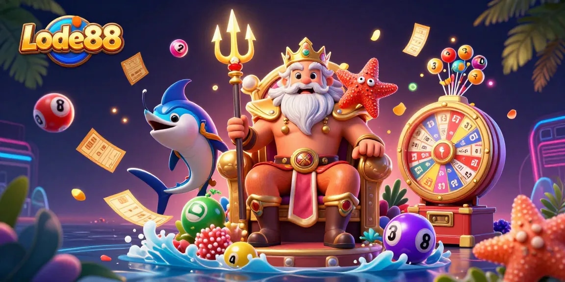 Lode88 offers exciting lottery gameplay with vibrant balls and thrilling prizes in an engaging casino scene.