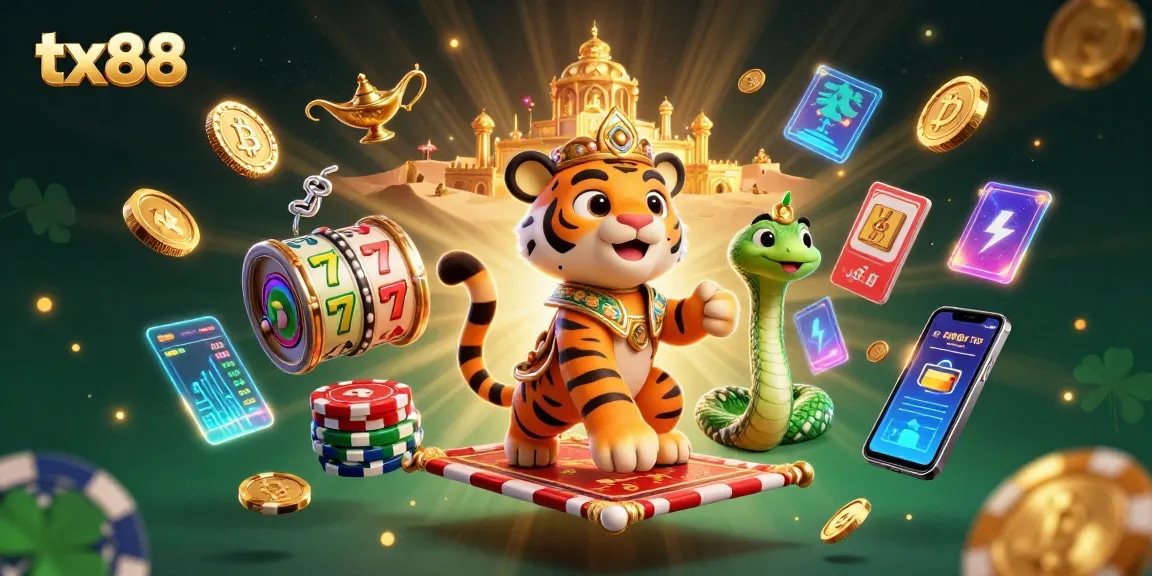 Experience the excitement of tx88 with a royal sultan, jackpot elements, and vibrant crypto coins.