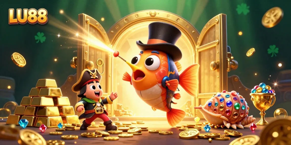 LU88 attracts players with its treasure-filled sea adventure in this vibrant 3D scene.