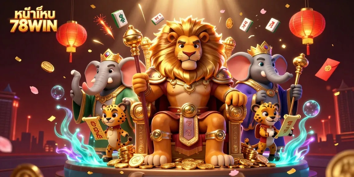 Engage your luck in หน้าแรก 78WIN with dynamic slot reels, vibrant characters, and immersive casino elements.