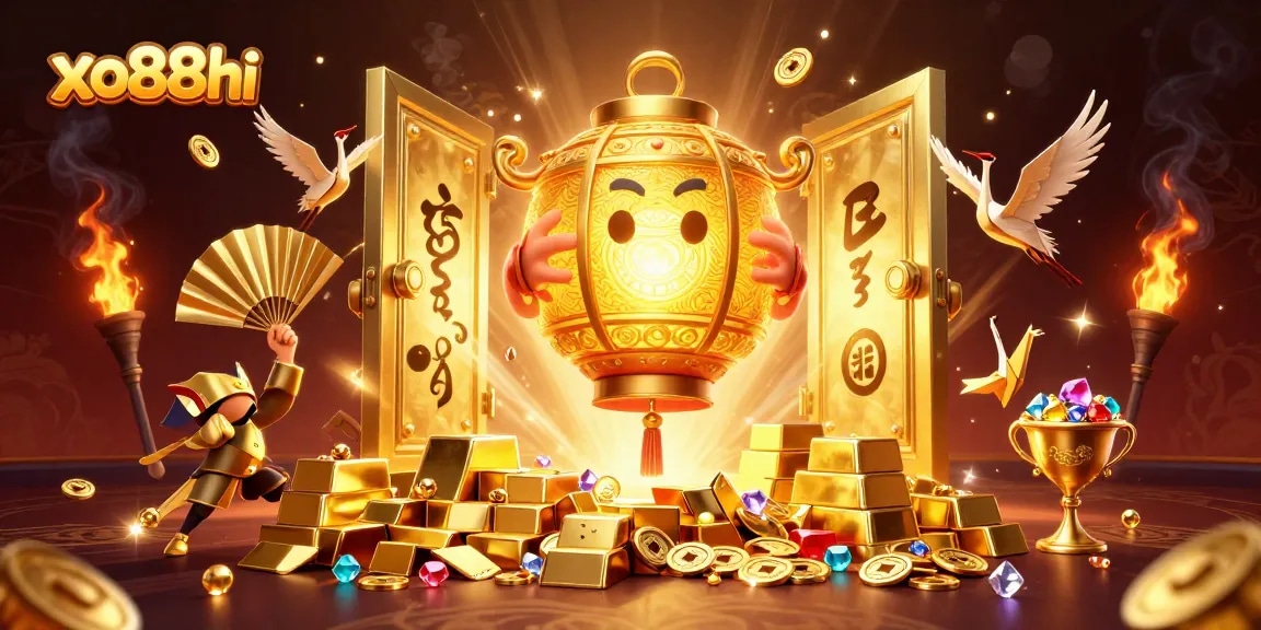Experience the vibrant online casino atmosphere with xo88hi's enchanting characters and golden treasures.