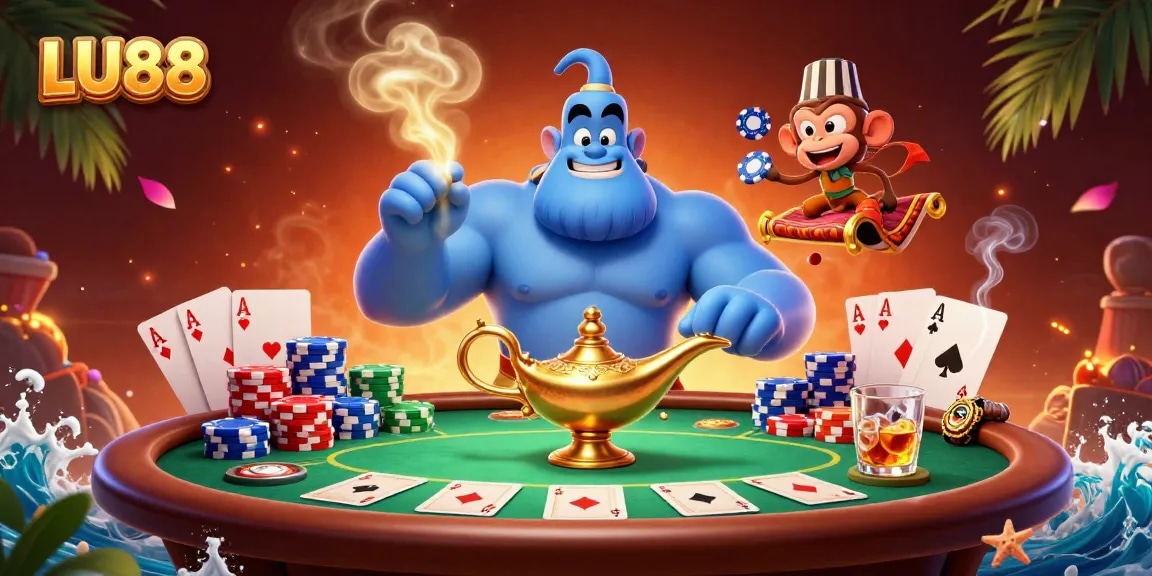 Play exciting games at LU88 with vibrant casino visuals and dynamic poker elements.