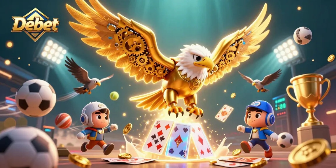 Debet soars through a vibrant casino, blending thrilling gameplay with excitement.