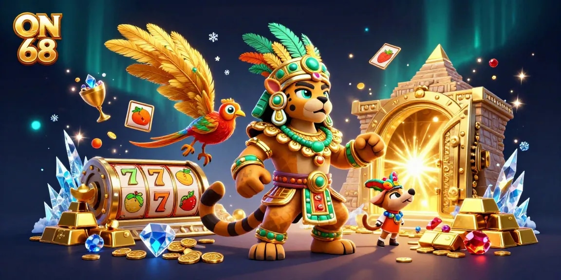 Experience the excitement of ON 68 with vibrant 3D casino elements and magical visuals.