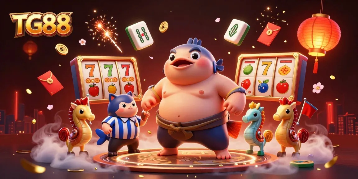 Experience thrilling gaming at TG88 with vibrant casino elements and dynamic characters.
