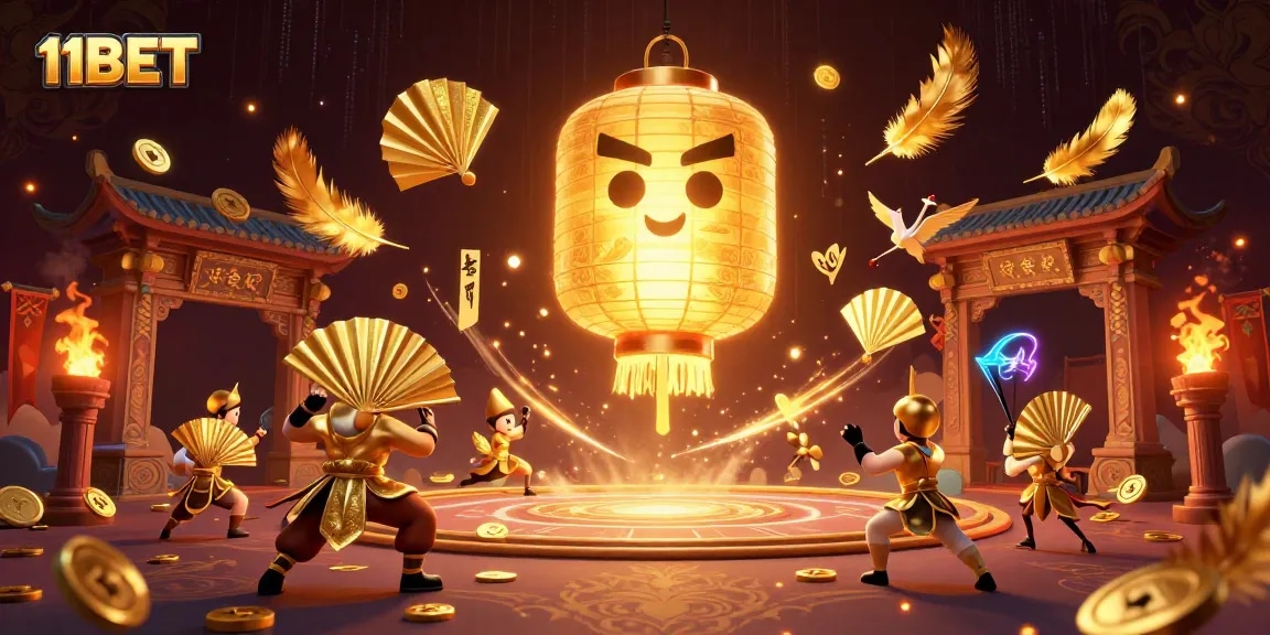 Win big with 11BET in this vibrant casino scene featuring dynamic animations.