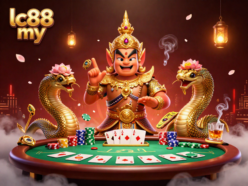 Engage in thrilling online gaming at lc88 my with an intense poker scene featuring vibrant characters and rich details.