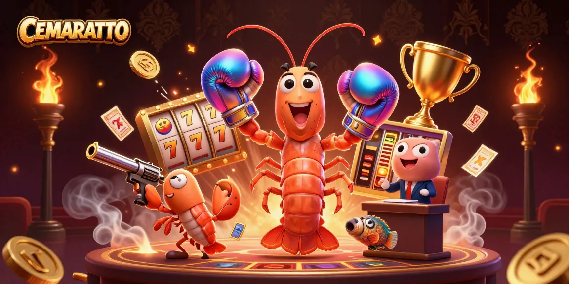 CEMARATOTO offers thrilling slot action with jackpot counters and vibrant gameplay elements
