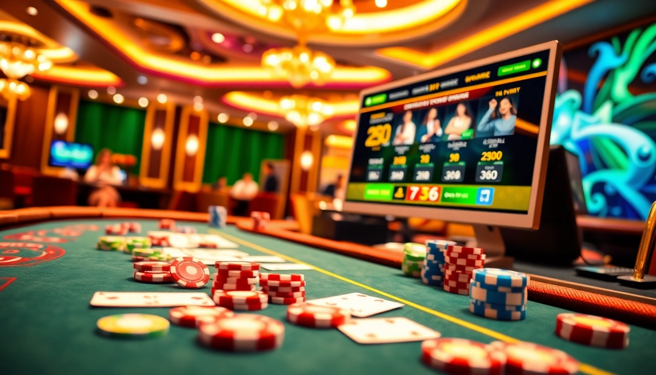 Experience sv388 đăng nhập with vibrant casino gameplay featuring poker chips and cards.