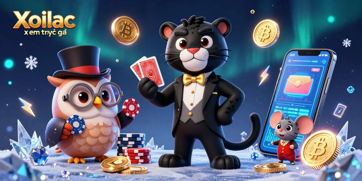 Xoilac xem trực tiếp presents thrilling online gambling with vibrant 3D characters and crypto elements.