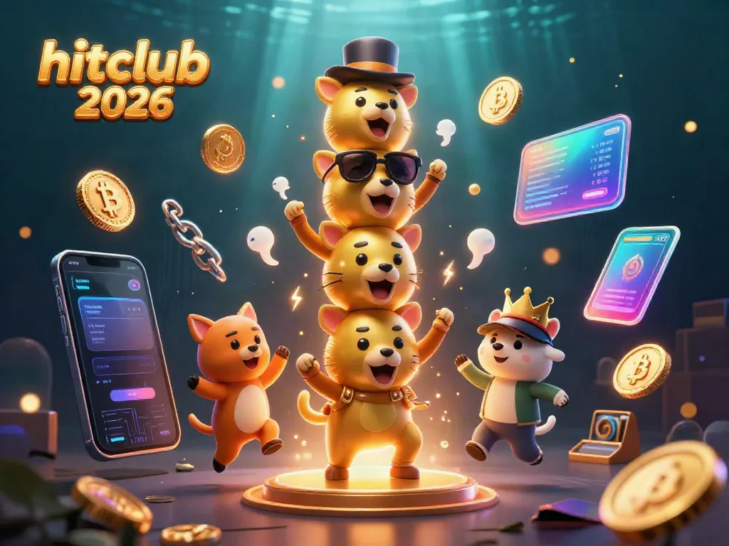 Engage with hitclub 2026 in a vibrant 3D casino scene, featuring a golden totem, crypto coins, and dynamic gaming elements.