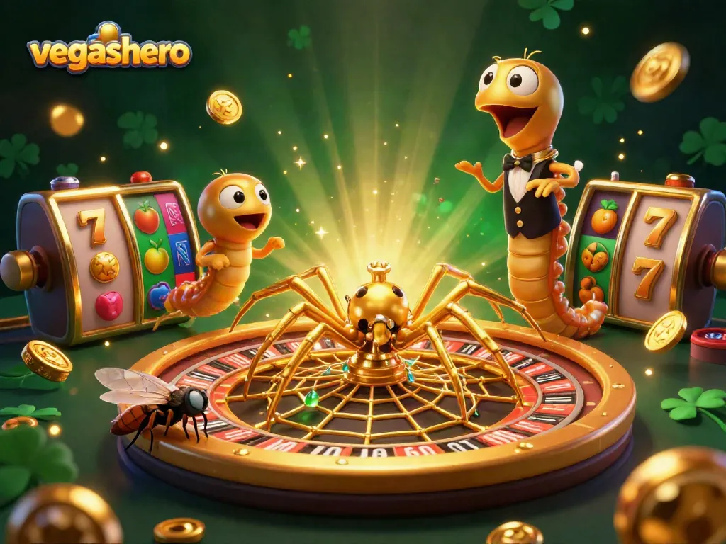 Experience thrilling gameplay at vegashero with iconic slot reels and a vibrant 3D casino scene.