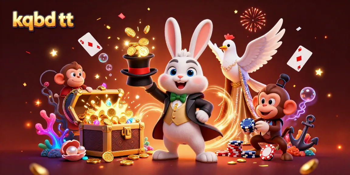 Experience the magic of kqbd tt with a live-action scene featuring a charming magician rabbit surrounded by dazzling elements.