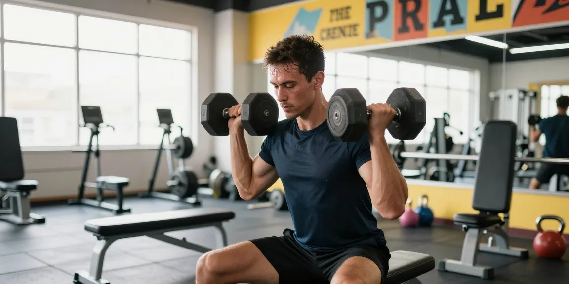 Prime Pharma Steroiden: Athletic man lifting weights in modern gym, showcasing dedication to bodybuilding.