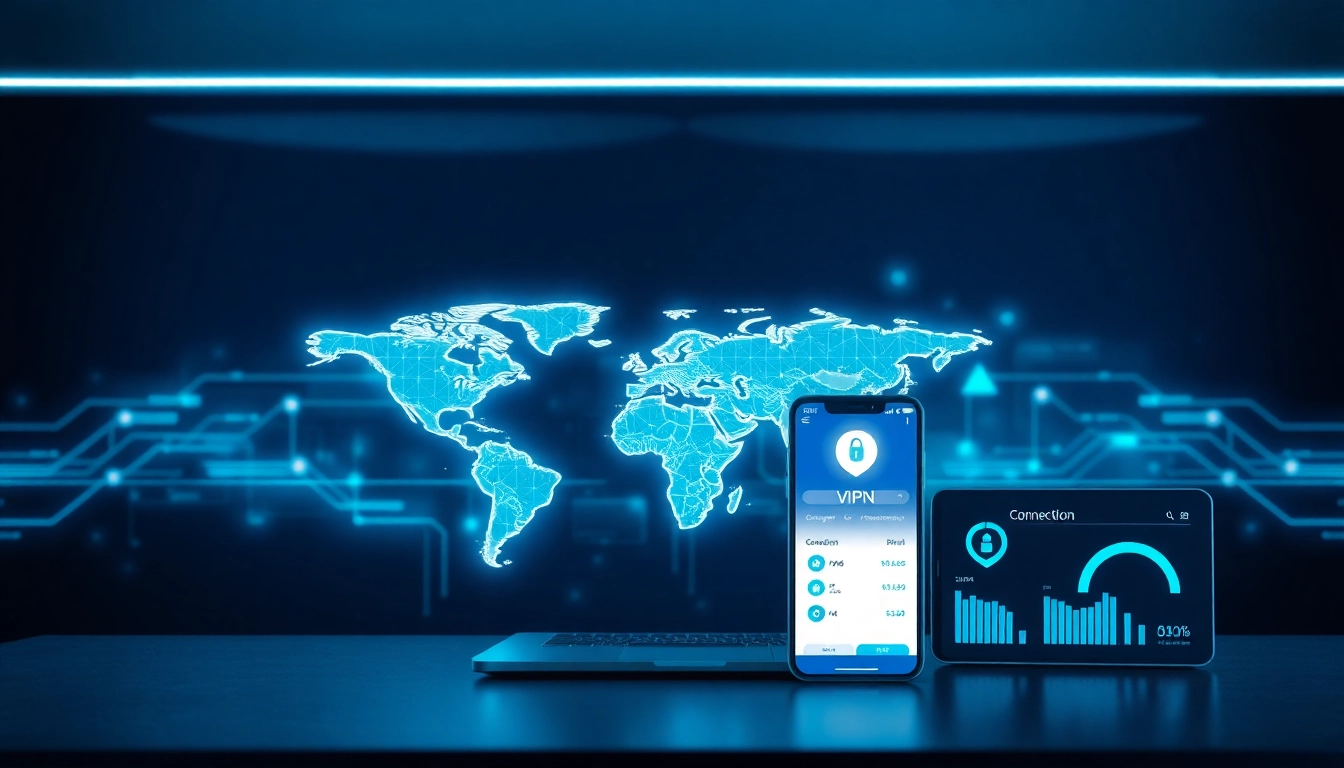 快连下载：直观的 VPN 应用界面，展示全球连接性与强大安全性。