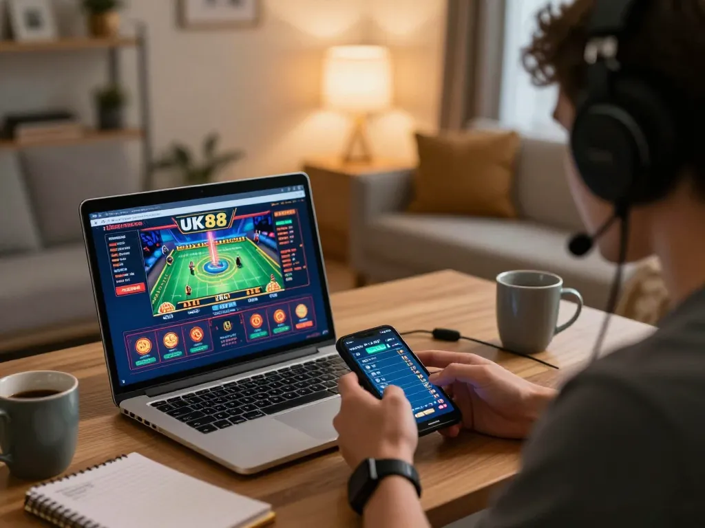 Engaging gaming session on UK88 casino platform with player focused on strategy.
