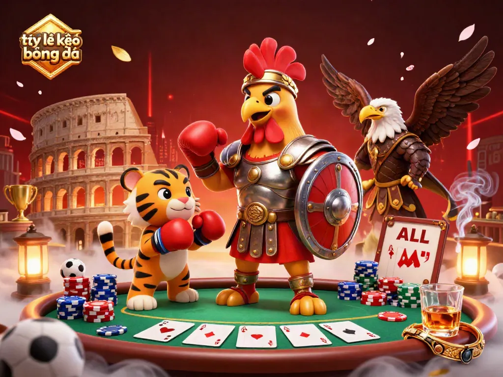 Engage with tỷ lệ kèo bóng đá using dynamic sports betting elements in an immersive 3D casino scene.