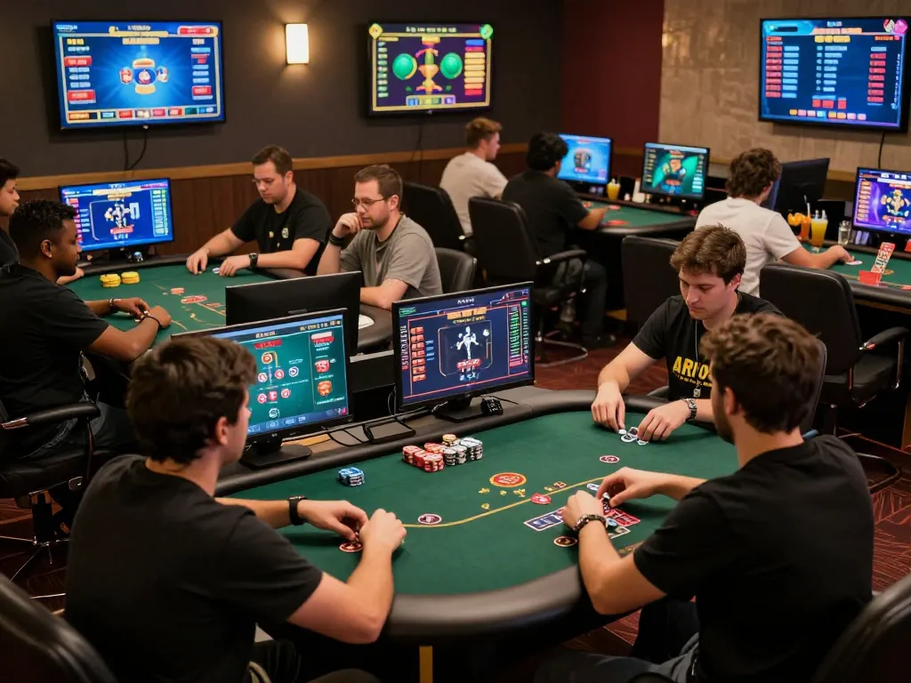 Players strategizing in sc88 online casino games, highlighting dynamic poker and blackjack action