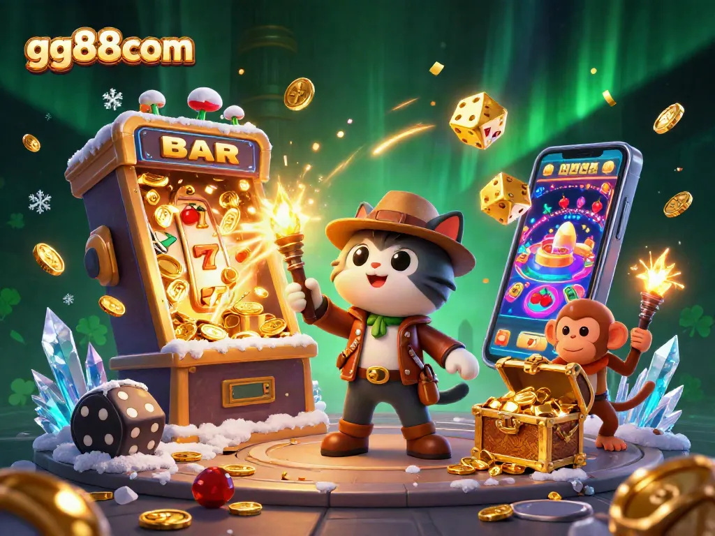 Spin the reels with gg88com's thrilling slots experience amidst a treasure-laden adventure.