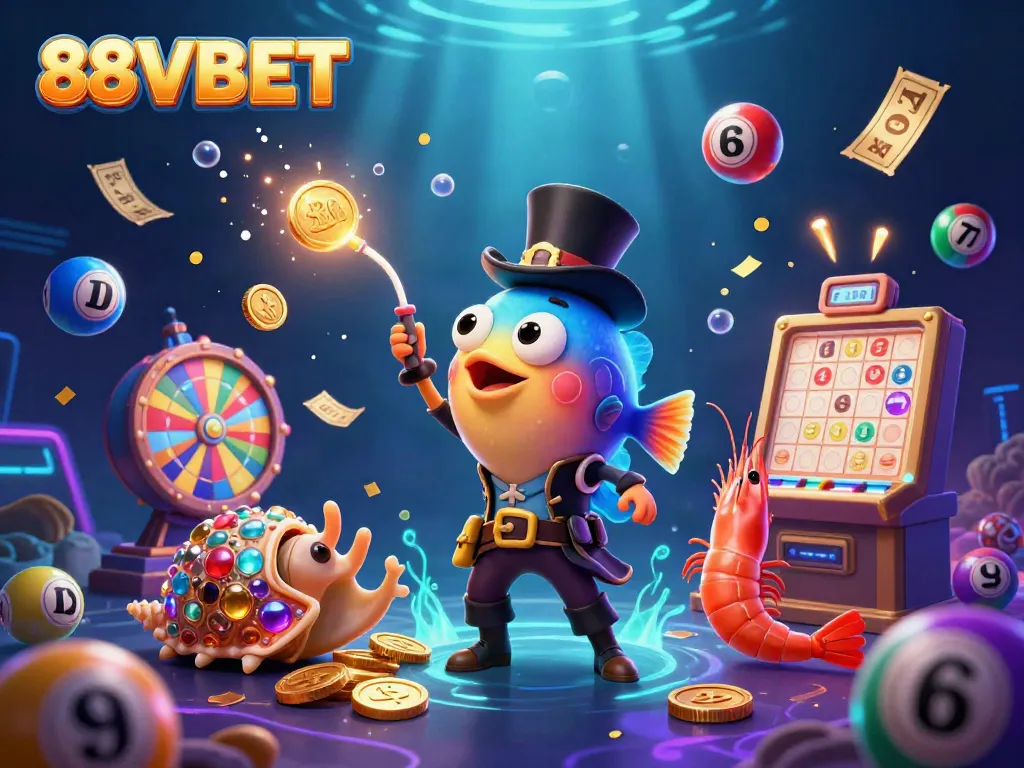 Engage in thrilling gameplay at 88VBET with vibrant lottery elements and dynamic underwater adventure.
