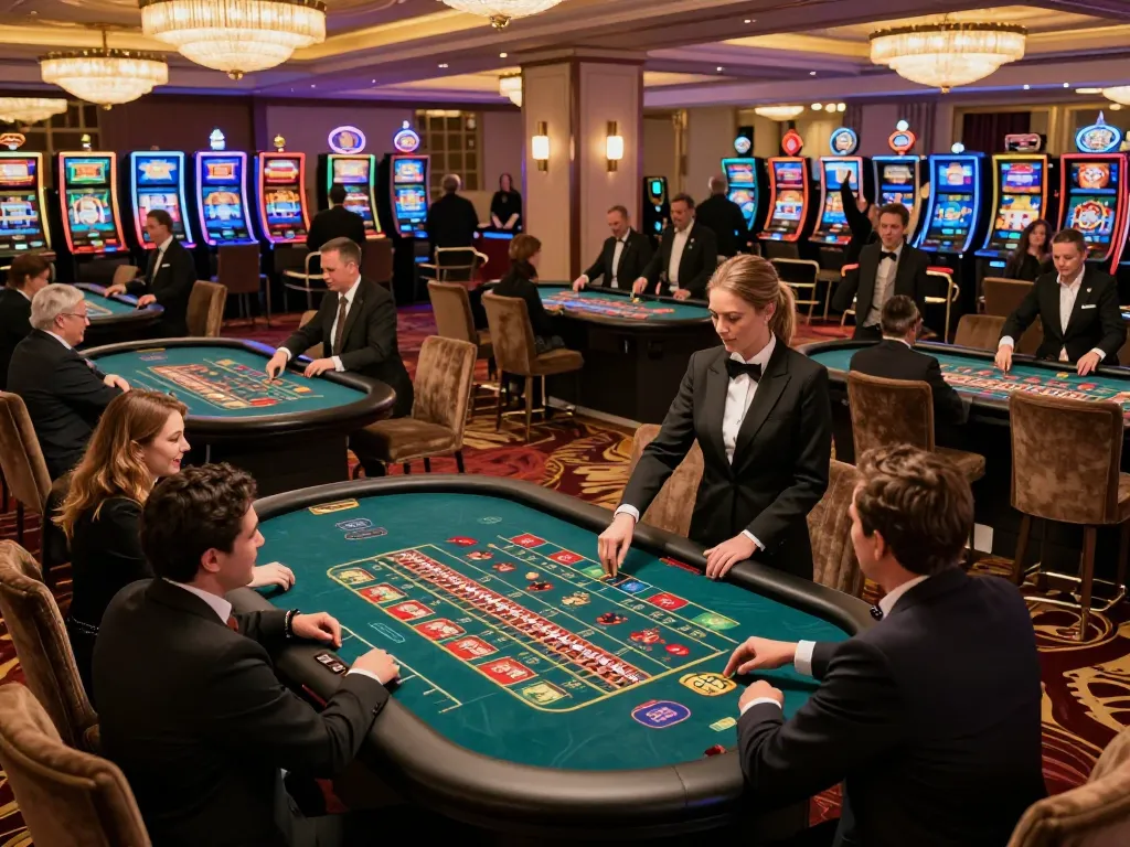 Players at FABET engaging in thrilling roulette action, showcasing vibrant casino atmosphere
