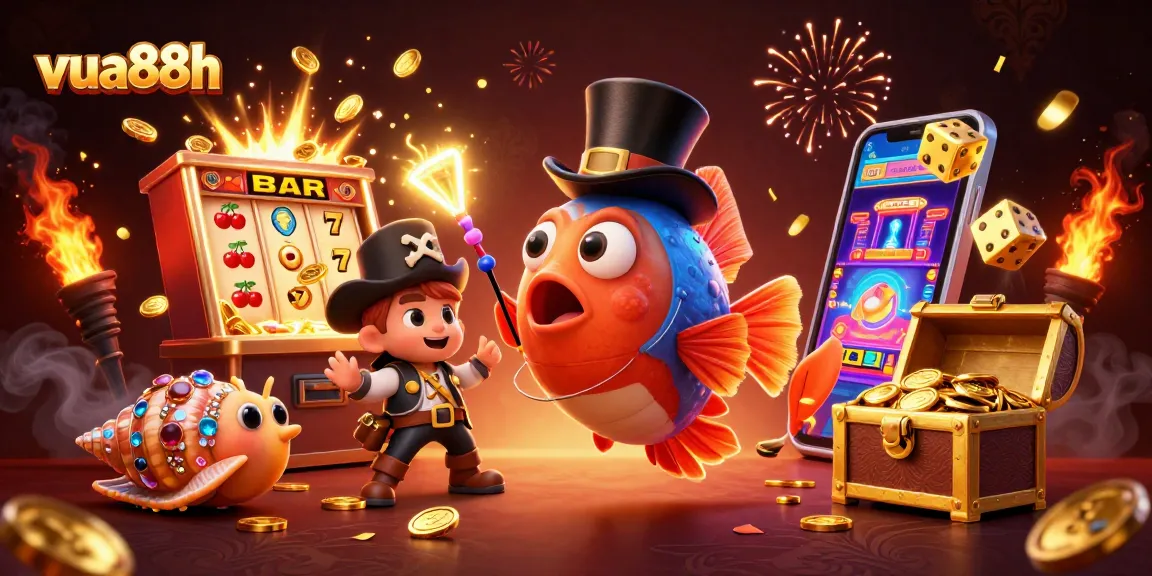 Engage in thrilling gameplay at vua88h with a vibrant casino-themed 3D underwater scene.
