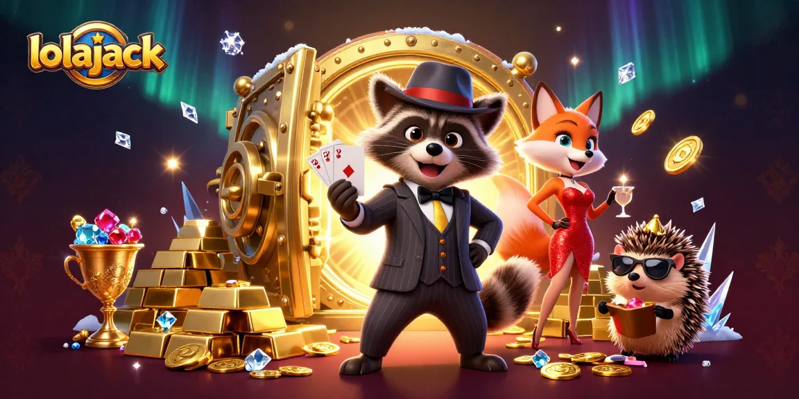 Bet and win at lolajack casino, surrounded by treasure and excitement in a lavish setting.