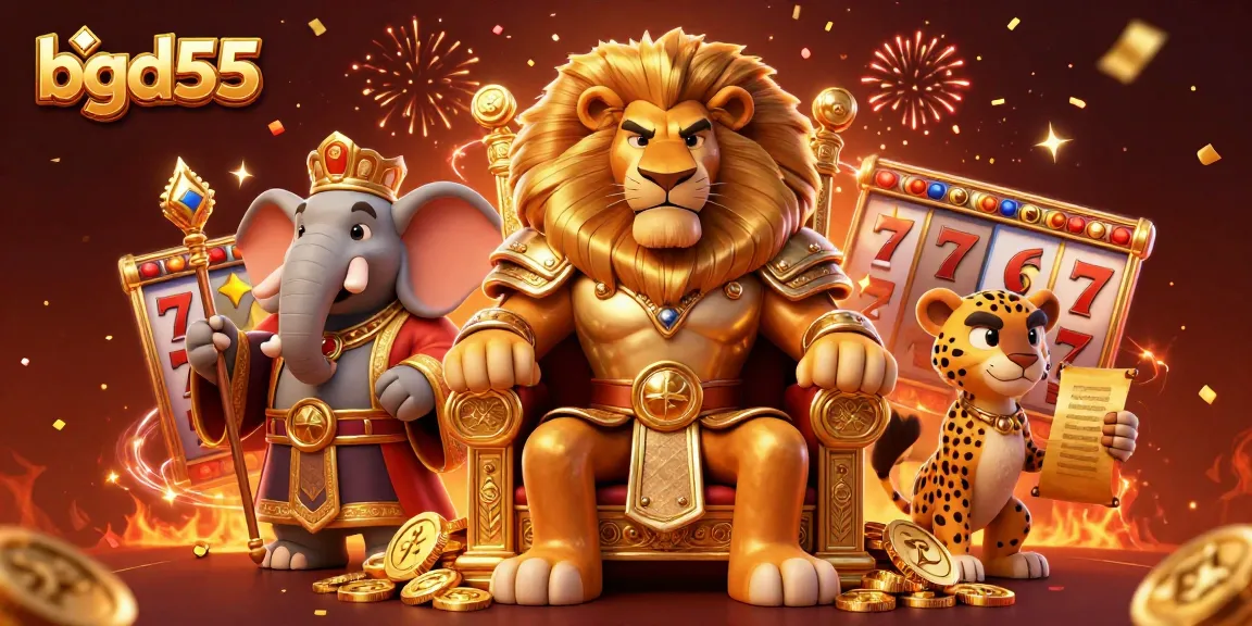 Experience the thrill of bgd55, where players encounter fierce characters, slot reels, and festive elements.