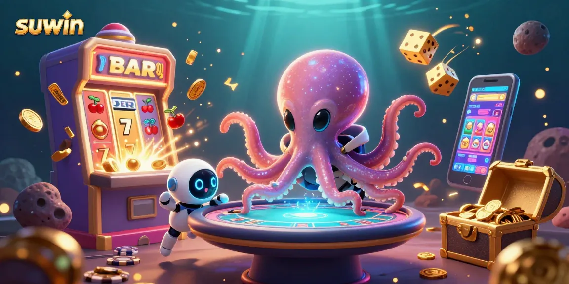 Experience intense gaming action with suwin as an alien octopus oversees epic jackpot wins.