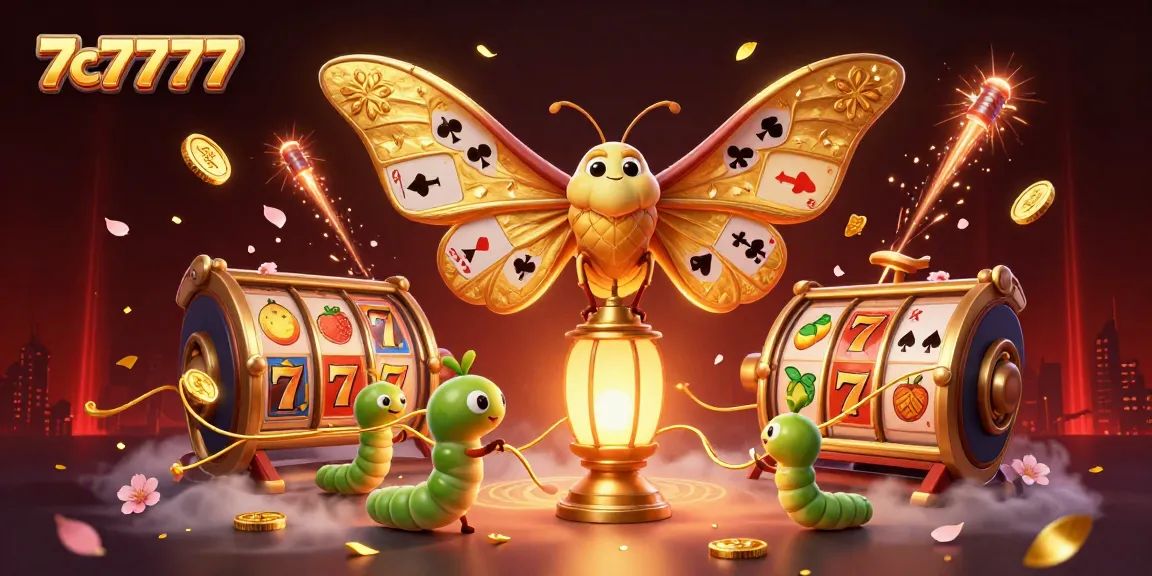 Experience the excitement of 7c7777 with a vibrant illustration featuring casino-themed elements and lucky symbols.