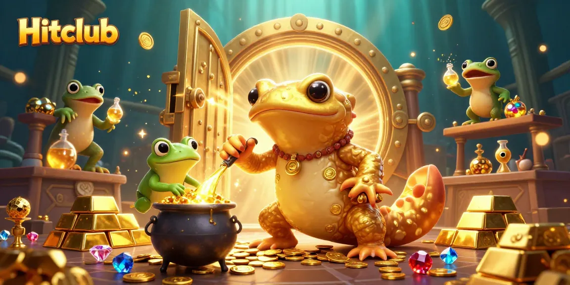 Experience the magic of Hitclub's golden gaming world with enchanted alchemists and treasure.