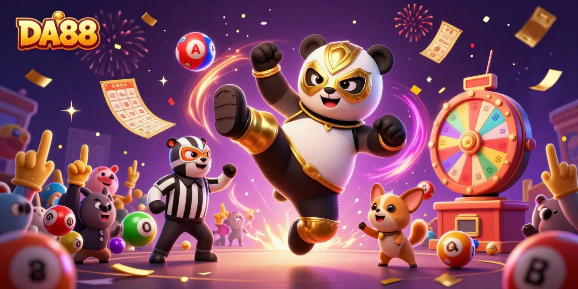DA88 players celebrate victories with exciting casino games in vibrant illustration.