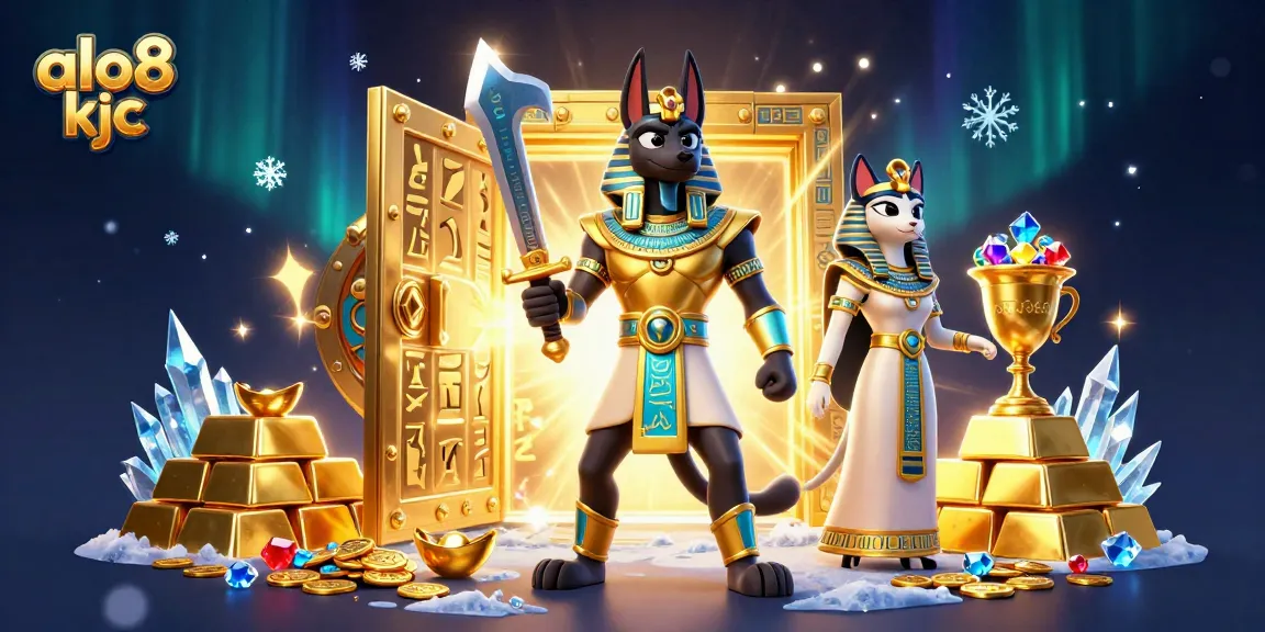 Play exciting games at alo8 kjc while exploring treasures with Anubis and Bastet in a rich casino environment.