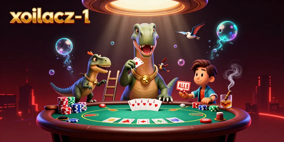 Xoilacz-1 engages players with a vibrant poker scene that features a towering brontosaurus and clever raptor dealers.