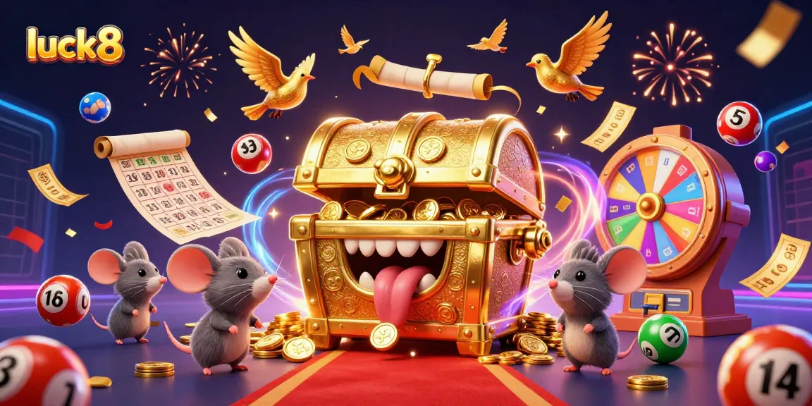 Engage luck8 players with a vibrant scene showcasing treasure and dynamic gambling elements.