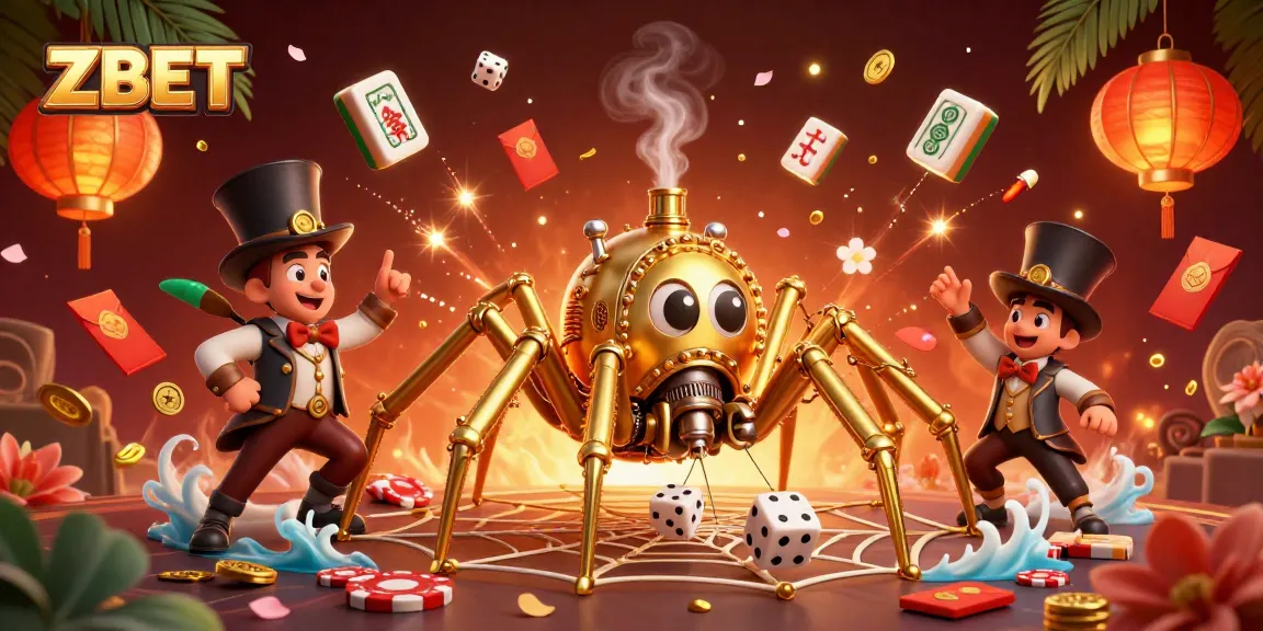 ZBET's vibrant 3D steampunk illustration captures excitement in the casino world.