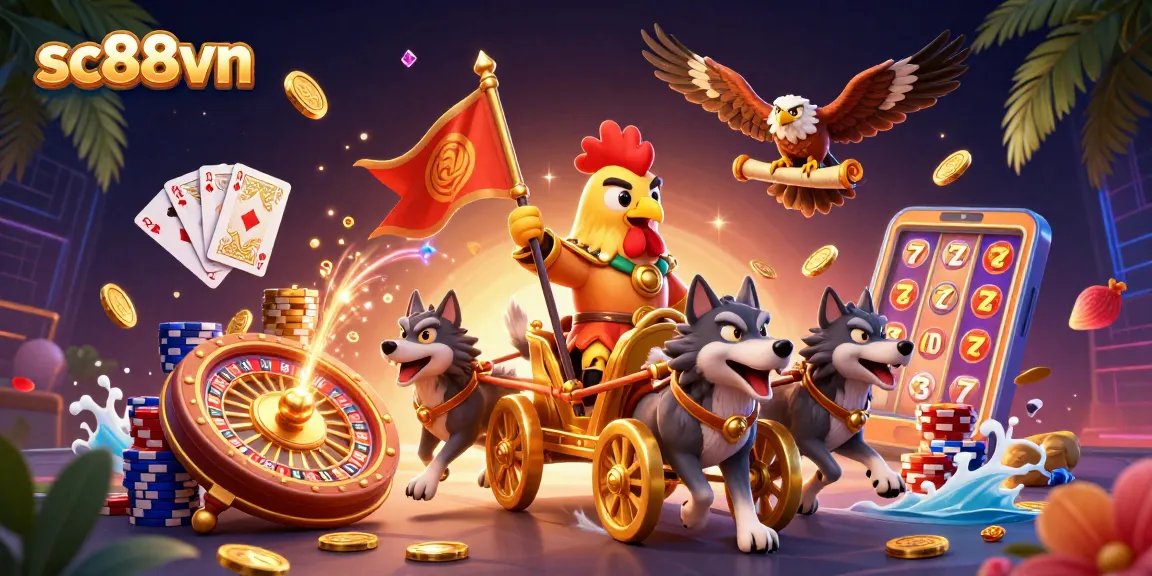 Experience sc88vn with thrilling 3D casino adventure featuring a warlord and treasures.